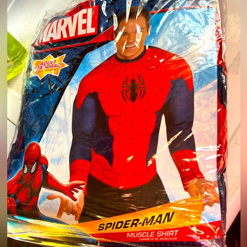 Mens halloween costume - spiderman muscle SHIRT ONLY